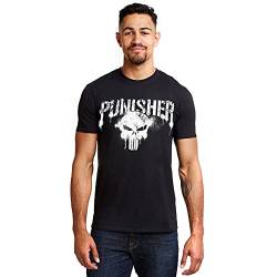 Marvel Herren Punisher Text T-Shirt, Black, XX-Large von Marvel