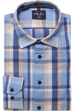 Marvelis Casual Regular Fit Hemd blau, Kariert von Marvelis