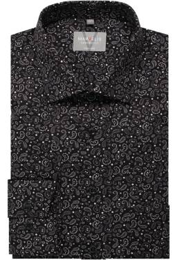 Marvelis Comfort Fit Hemd schwarz, Paisley von Marvelis