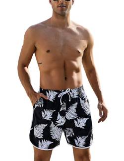 Marvmys Badehose Herren Schnelltrocknend Badeshorts Kurzen Strandhose Beachwear Schwimmshorts mit Meshfutter und Verstellbarem Tunnelzug Stil B M von Marvmys