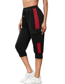 Marvmys Damen Jogginghose 3/4 Sommer Trainingshose High Waist Sporthose Yogahosen Baumwolle Trainingsanzughose Sporthose Stil E L von Marvmys