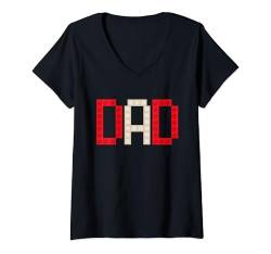 Damen Geburtstag Jungen Papa Meister Baumeister Bausteine Steine T-Shirt mit V-Ausschnitt von Master Builder Family Matching Tee For Father