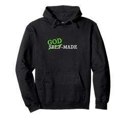 Grüne God-Made Green Distressed Grafik Pullover Hoodie von Match Green Color Graphic Tee