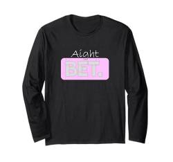 Hellrosa Grafik Aight BET. Pinke Grafik Langarmshirt von Match Pink Color Graphic Tee