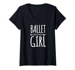 Damen Ballettmädchen mit böhmischen Stil Herz Pfeil Grafik T-Shirt mit V-Ausschnitt von Matching Ballet Dance Recital Merch for Ballerinas