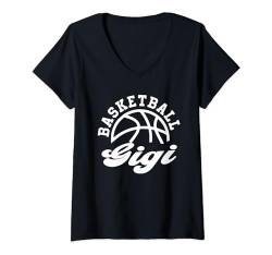 Damen Basketball-Gigi, passender Basketball-Team-Liebhaber, lustig T-Shirt mit V-Ausschnitt von Matching Basketball Family Apparel