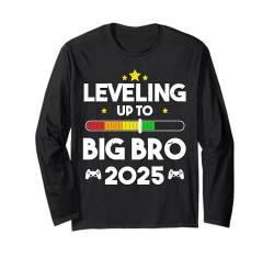 Leveling Up to Big Bro Loading wurde zum Big Brother 2025 befördert Langarmshirt von Matching Family Pregnancy Announcement Video Gamer