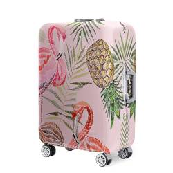 Mateju Kofferschutzhülle 18-32 Zoll Elastisch Kofferhülle, 3D Rosa Flamingo Cover Reisekoffer Hülle Trolley Case Schutzhülle Luggage Cover Waschbare Kofferbezug (Ananas,XL) von Mateju