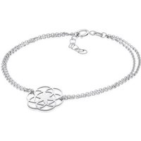 Materia Armkette Damen Silber Lebensblume 17-19,5cm SA-74, 925 Sterling Silber von Materia