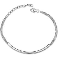 Materia Silberarmband Damen Silber Panzerarmband 16-19cm SA-131, 925 Sterling Silber von Materia