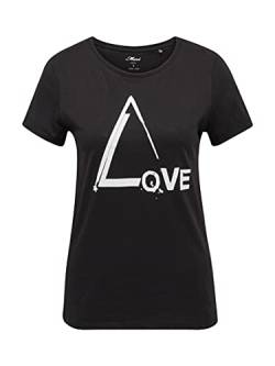 Mavi Damen Love Printed Tee T-Shirt, Black, S von Mavi