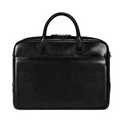 Maxwell Scott Hochwertige 17” Herren Leder Laptop Aktentasche in Schwarz - CalvinoL von Maxwell Scott