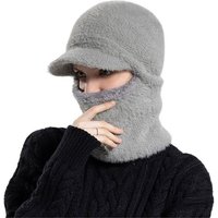 Mayou Fleecemütze Mütze Damen Winter Strickmützen Warme Kapuzen Schal Beanie Wintermütze von Mayou