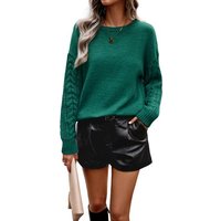 Mayou Strickpullover Pullover Damen Winter Rundhals Sweater Zopfmuster Winterpullover von Mayou