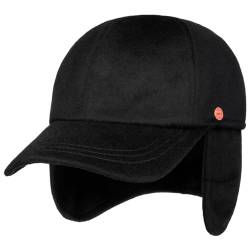 Mayser Lars Earflaps Kaschmircap Herren - Made in The EU Kaschmirmütze Herrenkappe mit Schirm, Ohrenklappen, Futter, Futter Herbst-Winter - 56 cm schwarz von Mayser