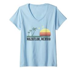 Damen Mazatlan Mexiko Souvenir Mexikanischer Urlaub Männer Frauen Erinnerung T-Shirt mit V-Ausschnitt von Mazatlan Mexico Reminder Souvenir