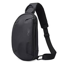 McBecdy sling bag,Schultertasche Herren Brusttasche Umhängetaschen Crossbody-Rucksack Wasserdichte Rucksack Schulter mit USB für Arbeit Reisen Wandern (Schwarz) von McBecdy