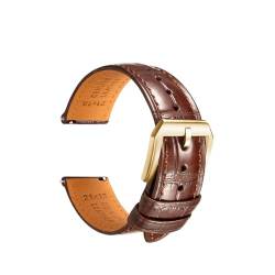 Mefloar Schnellverschluss-Lederarmband mit Schmetterlingsschnalle fit for Omega, IWC, Chopard, Uhrenarmband, 19 mm, 20 mm, 21 mm, 22 mm(PB DarkBrown G,22mm) von Mefloar