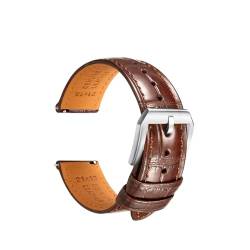 Mefloar Schnellverschluss-Lederarmband mit Schmetterlingsschnalle fit for Omega, IWC, Chopard, Uhrenarmband, 19 mm, 20 mm, 21 mm, 22 mm(PB DarkBrown S,22mm) von Mefloar