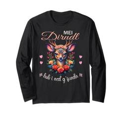 Blumen Goldener Hirsch Damen Trachtenshirt Rehkitz Trachten Langarmshirt von Mei Dirndl hob i ned g`fundn Trachtenbluse Damen