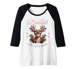 Damen Blumen Goldener Hirsch Damen Trachtenshirt Rehkitz Trachten Raglan von Mei Dirndl hob i ned g`fundn Trachtenbluse Damen