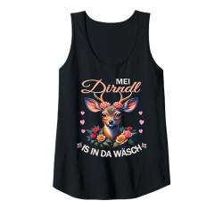 Damen Damen Trachtenshirt Goldener Hirsch Blumen Rehkitz Trachten Tank Top von Mei Dirndl is in da Wäsch Reh Trachtenbluse Damen