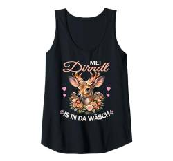 Damen Goldener Hirsch Blumen Damen Trachtenshirt Rehkitz Trachten Tank Top von Mei Dirndl is in da Wäsch Reh Trachtenbluse Damen