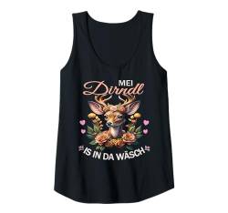 Damen Goldener Hirsch Blumen Damen Trachtenshirt Rehkitz Trachten Tank Top von Mei Dirndl is in da Wäsch Reh Trachtenbluse Damen