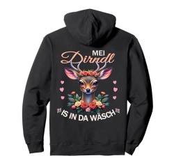 Damen Trachtenshirt Goldener Hirsch Blumen Rehkitz Trachten Pullover Hoodie von Mei Dirndl is in da Wäsch Reh Trachtenbluse Damen