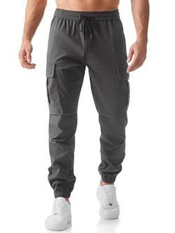 Meilicloth Herren Cargohose Stretch Chinohose Herren Hose Outdoorhose Cargo Hosen Männer Sporthose mit Kordelzug Casual Freizeithose Jogger Sweatpants mit Taschen Grau-2 40 von Meilicloth