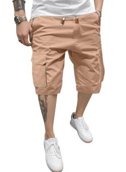 Meilicloth Kurze Hosen Herren Cargo Shorts Sommer Bermuda Shorts Cargohose kurz Cargoshorts Freizeit Sport Shorts Sportshorts Sweatshorts Khaki 42 von Meilicloth