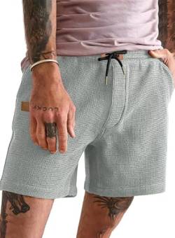 Meilicloth Kurze Hosen Herren Shorts Sport Kurze Herrenshorts Sommer Kurz Sporthose Herren Cargo Shorts Freizeithose Jogginghose Laufhose Kurz Casual Sweat Shorts Sportshorts Hellgrau 42 von Meilicloth