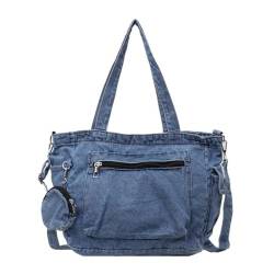 Meiliyizu Damen Umhängetasche, praktische Crossbody Büchertasche für Frauen Vielseitige Jeans Schulter Pack Handtasche mit großer Kapazität für Arbeit und Klasse von Meiliyizu