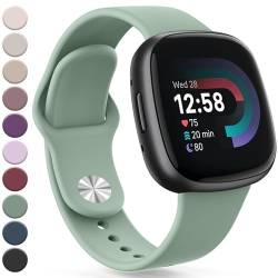 Meliya Silikonbänder, kompatibel mit Fitbit Versa 4, für Damen und Herren, klassisch, verstellbar, Sport-Ersatzarmbänder für Fitbit Versa 4 / Fitbit Sense 2 Smartwatch (klein, Kaktus) von Meliya