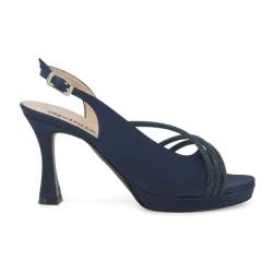 Melluso Elegante Sandale aus Satin, blau, 36 EU von Melluso