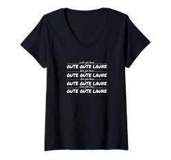 Damen GUTE LAUNE (rechts, links,oben,unten) lustiges meme T-Shirt mit V-Ausschnitt von Meme Based Shirts