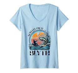 Damen Angeln South Pier Blyth T-Shirt mit V-Ausschnitt von MerchByCraig