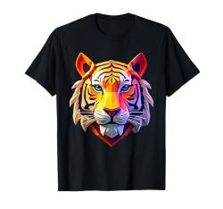 Tiger Polygon Großkatze Tier Motiv Kunst Tiger T-Shirt von Merchfun Animal Art