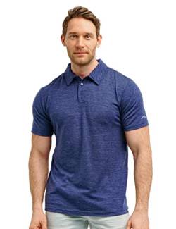 100% Merino Poloshirt Herren - Outdoor Atmungsaktiv Merino Shirt Herren Kurzarm (Small, Windsor Blue Polo) von Merino.tech