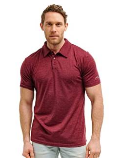 100% Merino Poloshirt Herren - Outdoor Atmungsaktiv Merino Shirt Herren Kurzarm Regular Fit (Burgundy Polo, Large) von Merino.tech