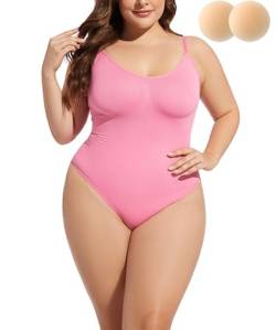 Merlvida Shapewear Damen Bauchweg String Tanga Effektive Body Damen Stark Formend Vielseitige Bodysuit Shaper mit Shaping Effekt und Komfort Nahtlos Miederbody Sculpting Verstellbare Träger von Merlvida