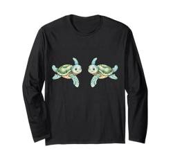 Meerjungfrau Meeresschildkröte BH Grafik Muschel Kostüm Damen Langarmshirt von Mermaid Vibes Mermaid Squad Bday Sea Animal Girl