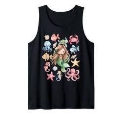 Mermaid Vibe Mermaid Squad Party Geburtstag Mädchen Kleinkind Frauen Tank Top von Mermaid Vibes Mermaid Squad Bday Sea Animal Girl