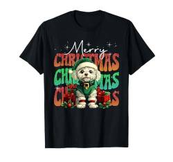 Bichon Frise Elf Christmas Decorations Dog Lover Xmas Lights T-Shirt von Merry Christmas Elf Matching Family Men Women Kids