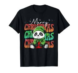 Panda Elf Outfit Christmas Decorations Animal Lover Xmas T-Shirt von Merry Christmas Elf Matching Family Men Women Kids