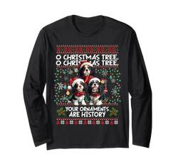 Cavalier King Charles Spaniel Christmas Tree Ugly Sweater Langarmshirt von Merry Christmas Lights Matching Family Xmas Pajama