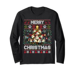 Hamster Christmas Tree Hamster Lover Xmas Ugly Sweater Langarmshirt von Merry Christmas Lights Matching Family Xmas Pajama