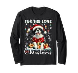 Border Collie Christmas Tree Decorations Dog Lover Xmas Langarmshirt von Merry Christmas Lights Men Women Kids Xmas Pajama