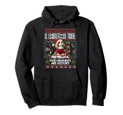 Cavalier King Charles Spaniel Christmas Tree Decorations Pullover Hoodie von Merry Christmas Lights Men Women Kids Xmas Pajama