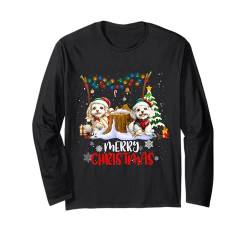 Poodle Christmas Tree Lights Decorations Dog Lover Xmas Langarmshirt von Merry Christmas Lights Men Women Kids Xmas Pajama